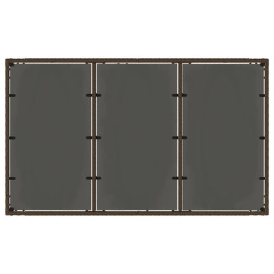 Puutarhapöytä lasipöytälevy ruskea 150x90x75 cm polyrottinki