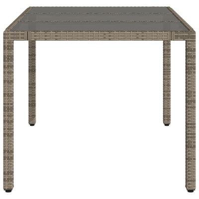 Puutarhapöytä lasipöytälevy harmaa 150x90x75 cm polyrottinki