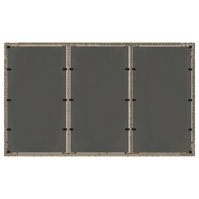Puutarhapöytä lasipöytälevy harmaa 150x90x75 cm polyrottinki
