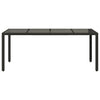 Musta puutarhapöytä Teodosea 190x90x75cm (polyrottinki)