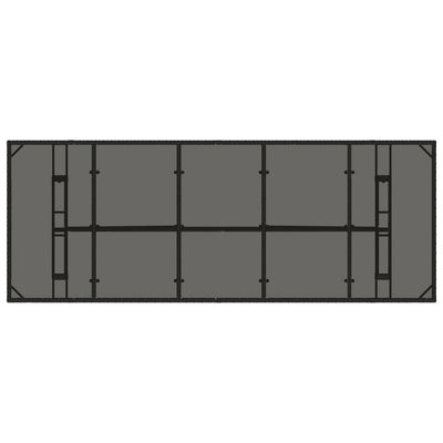Puutarhapöytä lasipöytälevy musta 240x90x75 cm polyrottinki