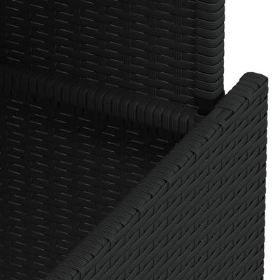 Musta puutarhapöytä lasipöytälevy Dorus 100x55x73cm (polyrottinki)