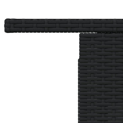 Musta puutarhapöytä lasipöytälevy Dorus 100x55x73cm (polyrottinki)