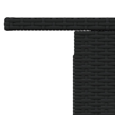 Puutarhapöytä musta 100x55x73 cm polyrottinki ja akasiapuu