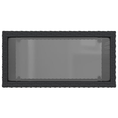 Musta puutarhan sivupöytä Pintea 58x27,5x55cm (pe-rottinki)