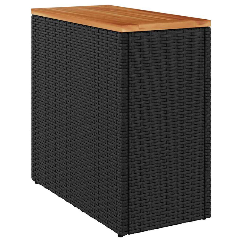 Musta puutarhan sivupöytä Pintea 58x27,5x55cm (polyrottinki)