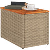Puutarhan sivupöydät 2 kpl beige 55x34x37 cm polyrottinki puu