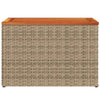 Puutarhan sivupöydät 2 kpl beige 55x34x37 cm polyrottinki puu