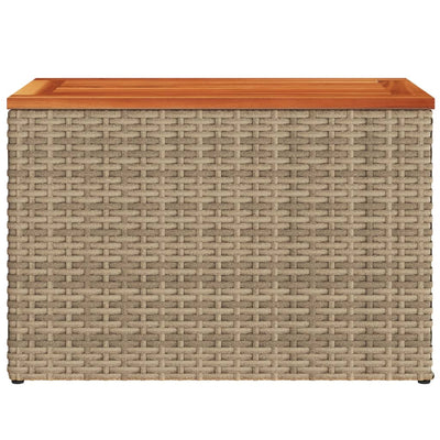 Puutarhan sivupöydät 2 kpl beige 55x34x37 cm polyrottinki puu