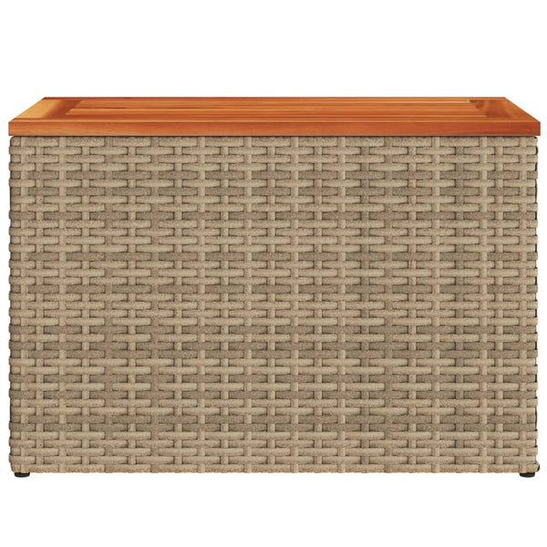 Beige puutarhan sivupöydät Azimussan 55x34x37cm (2 kpl polyrottinki puu)