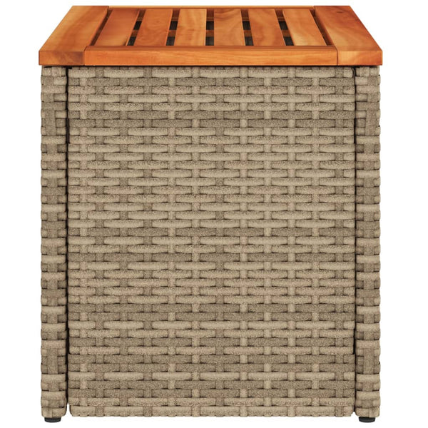 Beige puutarhan sivupöydät Azimussan 55x34x37cm (2 kpl polyrottinki puu)