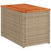 Puutarhan sivupöydät 2 kpl beige 55x34x37 cm polyrottinki puu