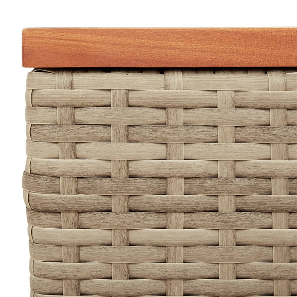 Beige puutarhan sivupöydät Azimussan 55x34x37cm (2 kpl polyrottinki puu)