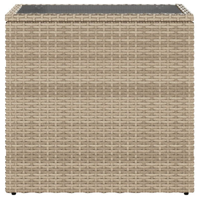 Beige puutarhan sivupöytä Pintea 58x27,5x55cm (pe-rottinki)