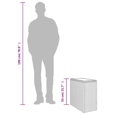 Beige puutarhan sivupöytä Pintea 58x27,5x55cm (pe-rottinki)