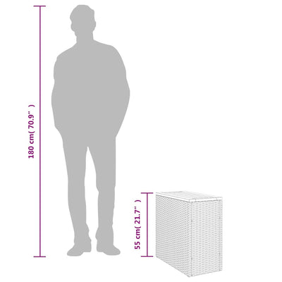 Beige puutarhan sivupöytä Pintea 58x27,5x55cm (polyrottinki)