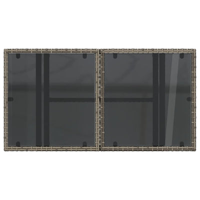 Puutarhapöytä lasipöytälevy harmaa 100x55x73 cm polyrottinki