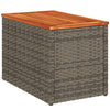 Puutarhan sivupöydät 2 kpl harmaa 55x34x37 cm polyrottinki puu