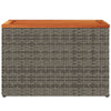 Puutarhan sivupöydät 2 kpl harmaa 55x34x37 cm polyrottinki puu