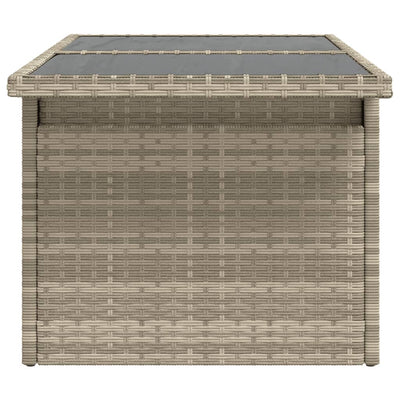 Puutarhapöytä lasipöytälevy v.harmaa 100x55x73 cm polyrottinki