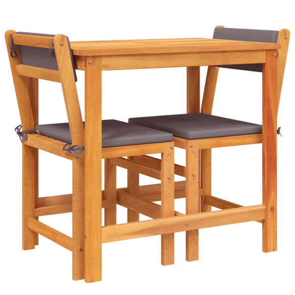 Giurgia 3-osainen parvekesarja tyynyillä (akasiapuu)