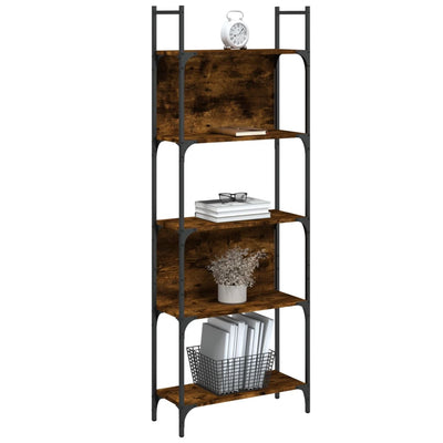 Kirjahylly 5 tasoa savutammi 60,5x24x166,5 cm tekninen puu