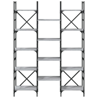 Harmaa kirjahylly Tina 127,5x28,5x172,5cm (puinen)