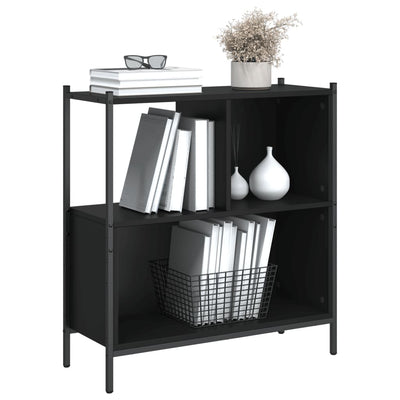 Kirjahylly musta 72x28x77,5 cm tekninen puu