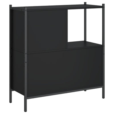 Kirjahylly musta 72x28x77,5 cm tekninen puu