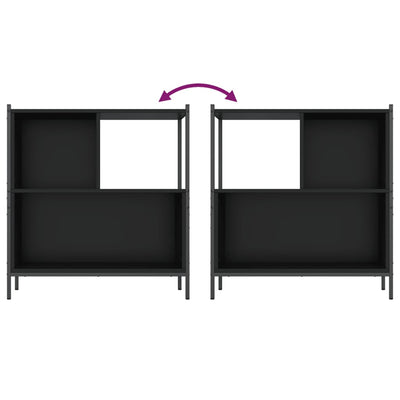 Kirjahylly musta 72x28x77,5 cm tekninen puu