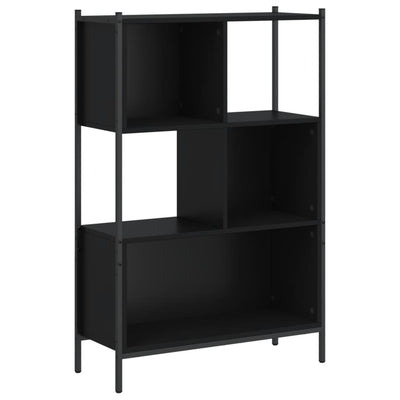Kirjahylly musta 72x28x109 cm tekninen puu