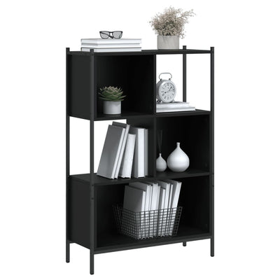 Kirjahylly musta 72x28x109 cm tekninen puu