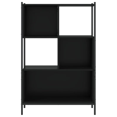 Kirjahylly musta 72x28x109 cm tekninen puu