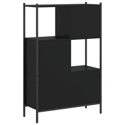 Kirjahylly musta 72x28x109 cm tekninen puu