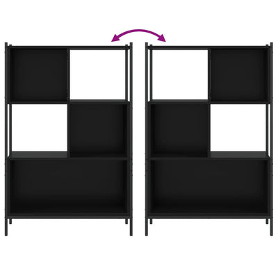 Kirjahylly musta 72x28x109 cm tekninen puu