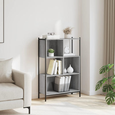 Kirjahylly harmaa Sonoma 72x28x109 cm tekninen puu