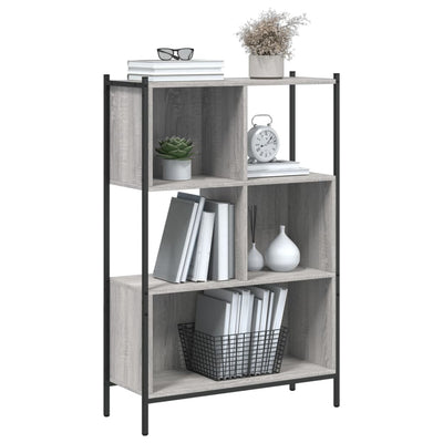 Kirjahylly harmaa Sonoma 72x28x109 cm tekninen puu