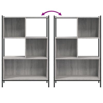 Kirjahylly harmaa Sonoma 72x28x109 cm tekninen puu