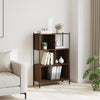 Kirjahylly ruskea tammi 72x28x109 cm tekninen puu