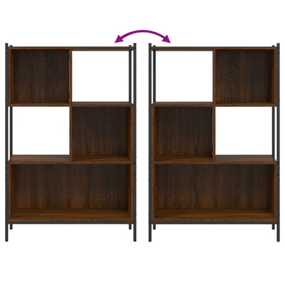 Kirjahylly ruskea tammi 72x28x109 cm tekninen puu