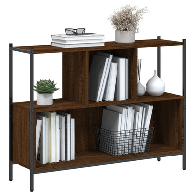 Kirjahylly ruskea tammi 102x28x77,5 cm tekninen puu