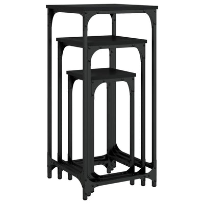 Musta sarjasivupöydät Coti 3 kpl (puinen)