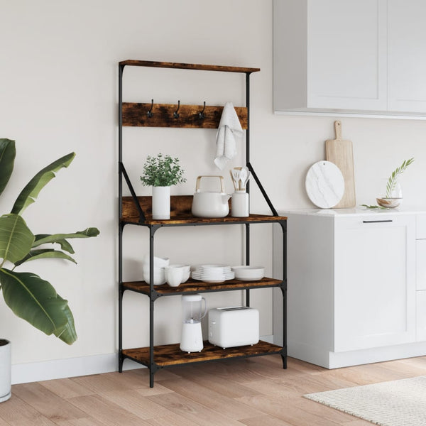 Savutammi leipurihylly koukuilla Aris 4 tasoa (puinen)