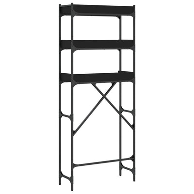 Pesukonehyllykkö musta 67x25x163 cm tekninen puu