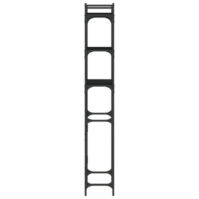 Pesukonehyllykkö musta 67x25x163 cm tekninen puu