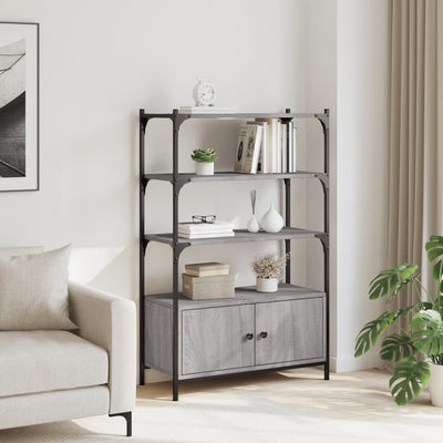 Kirjahylly 3 tasoa harmaa Sonoma 70x30x109,5 cm tekninen puu