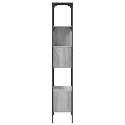 Harmaa kirjahylly Fabiola 76x33x188,5cm (5 tasoa sonoma puinen)