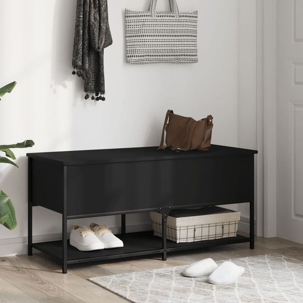 Säilytyspenkki musta 100x42,5x47 cm tekninen puu