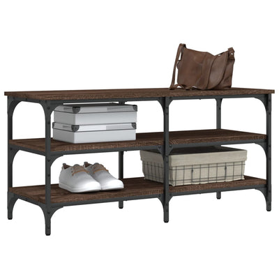 Ruskea kenkäpenkki Phuong 100x38,5x49cm (tammi, puinen)