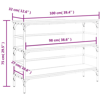 Konsolipöytä musta 100x32x75 cm tekninen puu